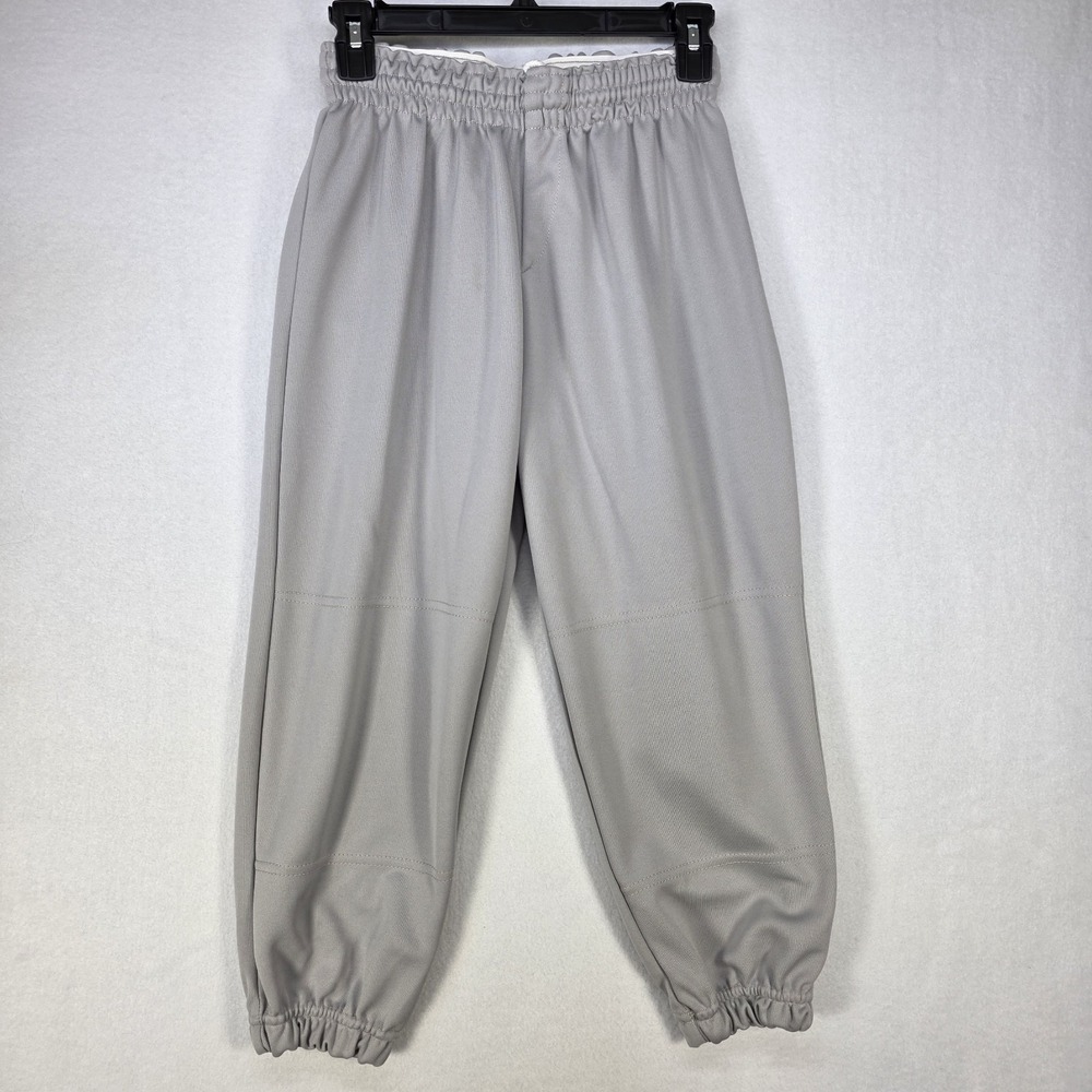 Champro Sports Youth XL Pull Up Baseball Pants, Elastic Waist, 3/4, Light Grey